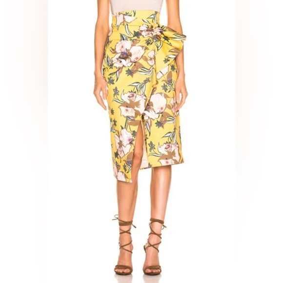 Silvia Tcherassi Dresses & Skirts - Silvia Tcherassi Guzmania Skirt Botanical Yellow Floral Ruffle sz Small